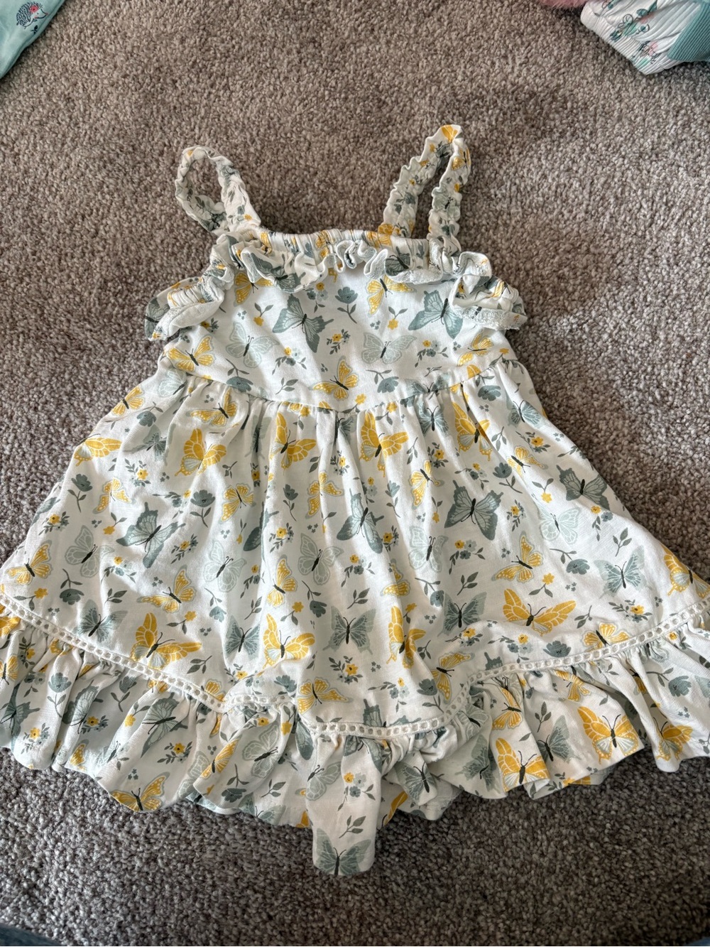 Girls' Yellow & Green Butterfly Sundress